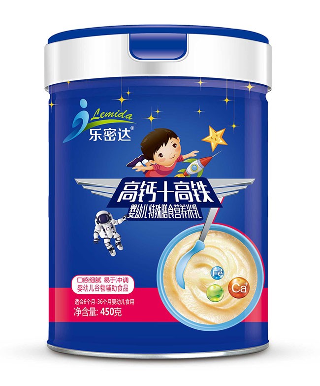 樂密達  高鈣+高鐵嬰幼兒特膳米乳  450g